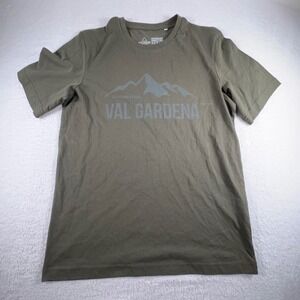 Organic Val Gardena Shirt Men's‎ Small Dark Green Graphic Dolomites Mountain
